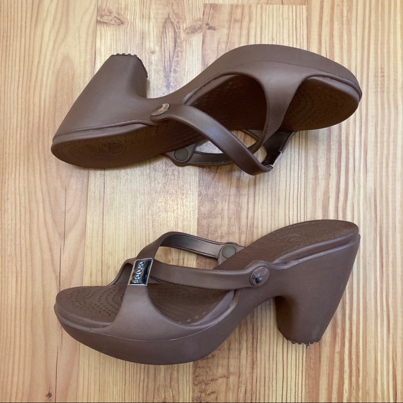 CROCS | Shoes | Crocs Brown Heels 
